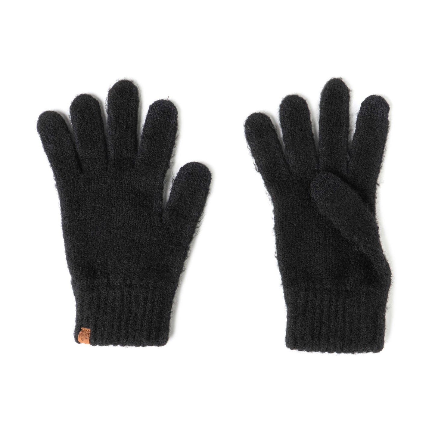 Pair of black gloves on a white background
