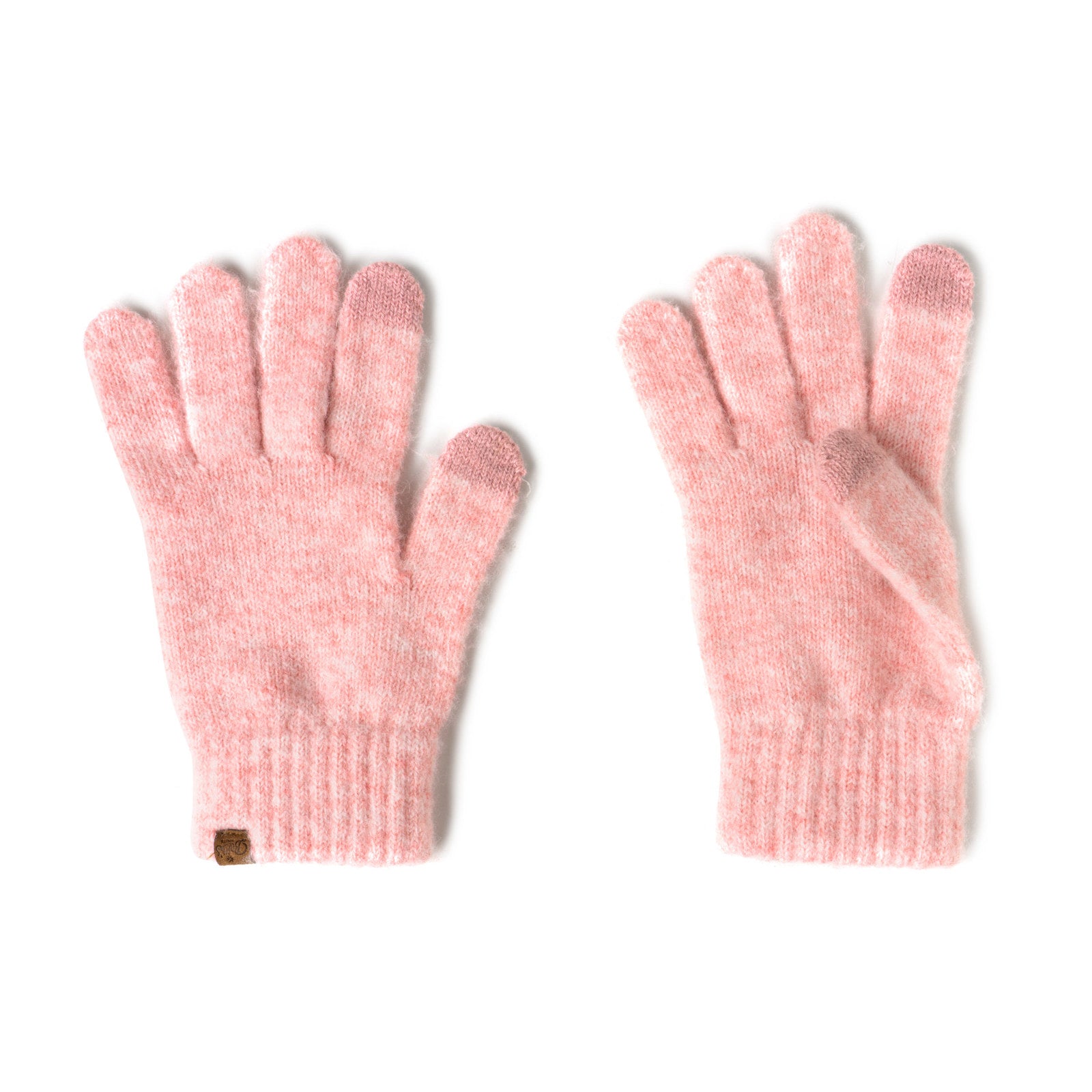 Pair of pink gloves on a white background