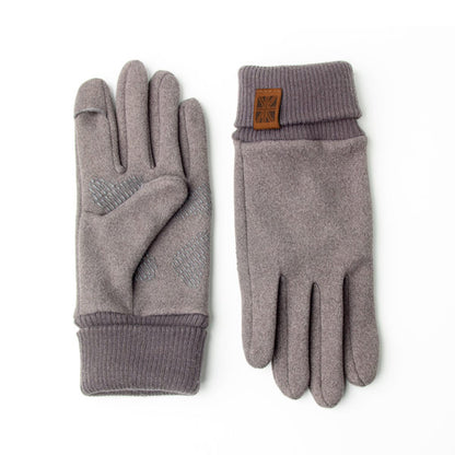 showing both front and back of the gray Pro Tip Texting Gloves displayed on a white background