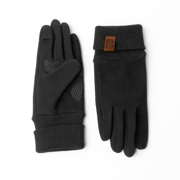 showing both front and back of the black  Pro Tip Texting Gloves displayed on a white background