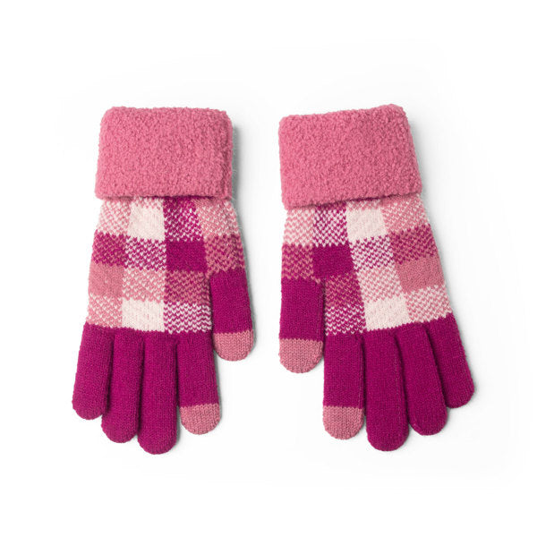 magenta Sweater Weather Gloves displayed on a white background