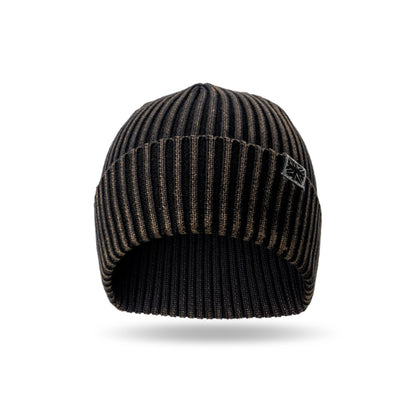 black Tacoma Men's Beanie displayed against a white background