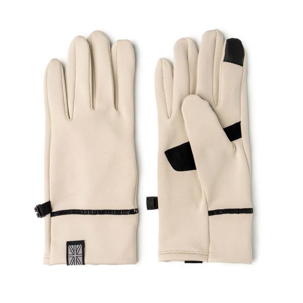 both front and back of the ivory Thermaltech Gloves displayed on a white background