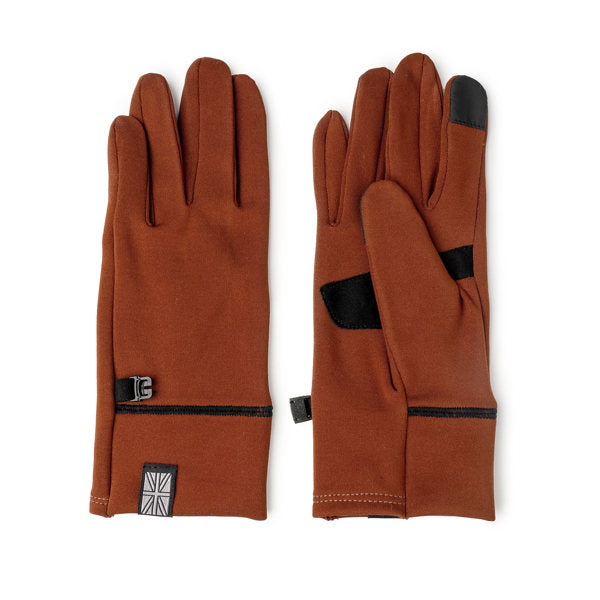 both front and back of the rust Thermaltech Gloves displayed on a white background