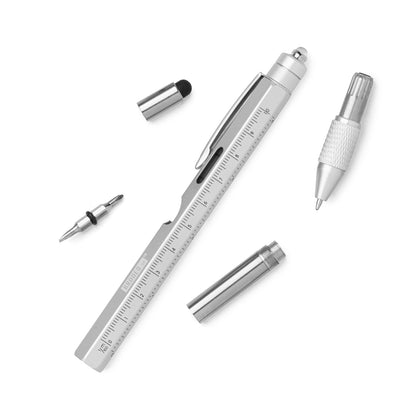 Level Up 9-In-1 Project Pen disassembled with its parts arranged around it