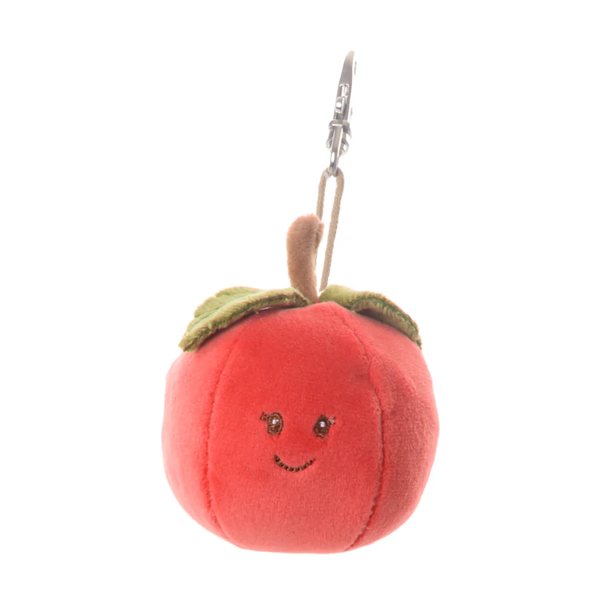 smiling red apple plush bag charm