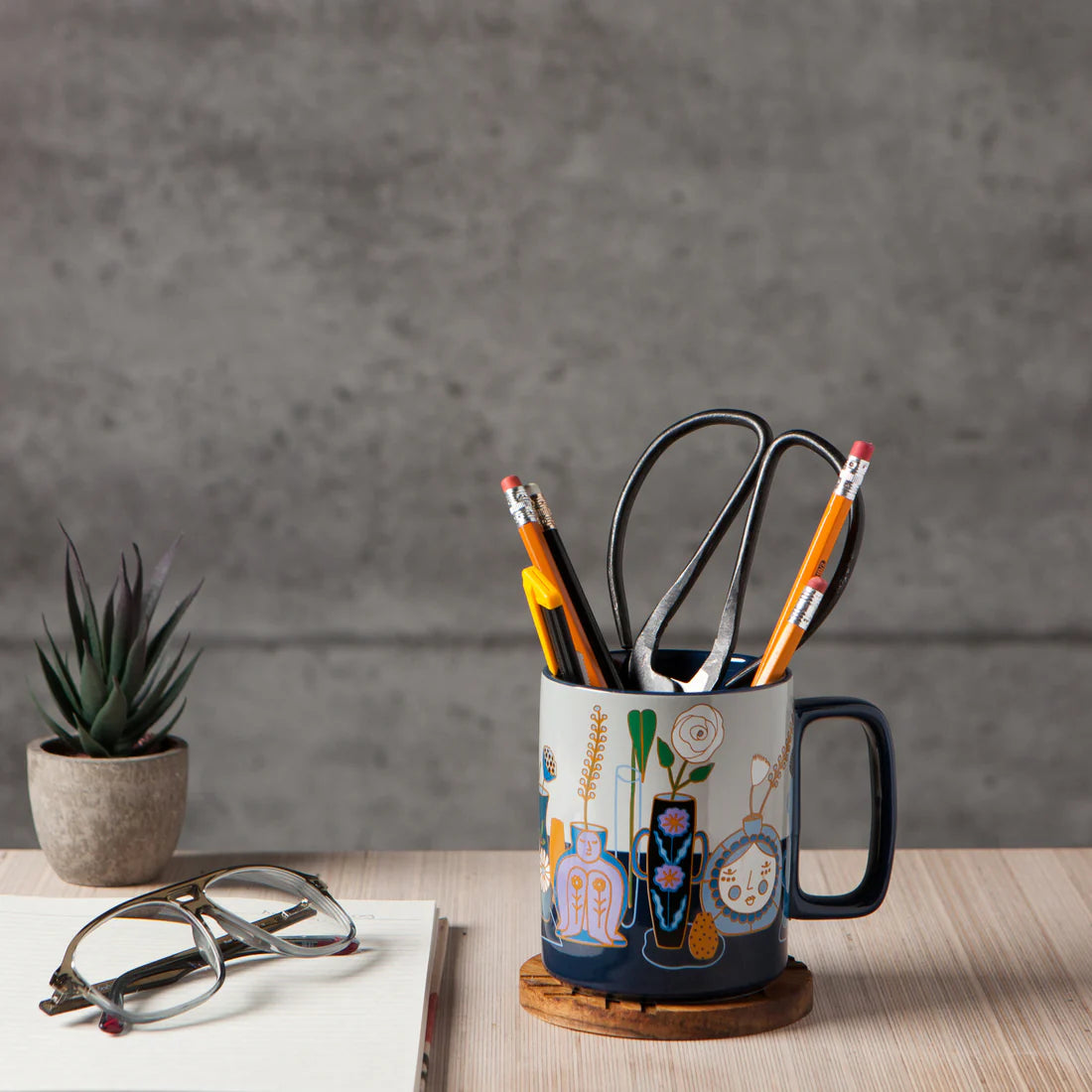 Still Life Studio Mug on desk filled with pencils