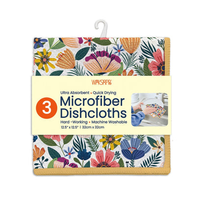 field of flowers dish cloth set folded in its packaging
