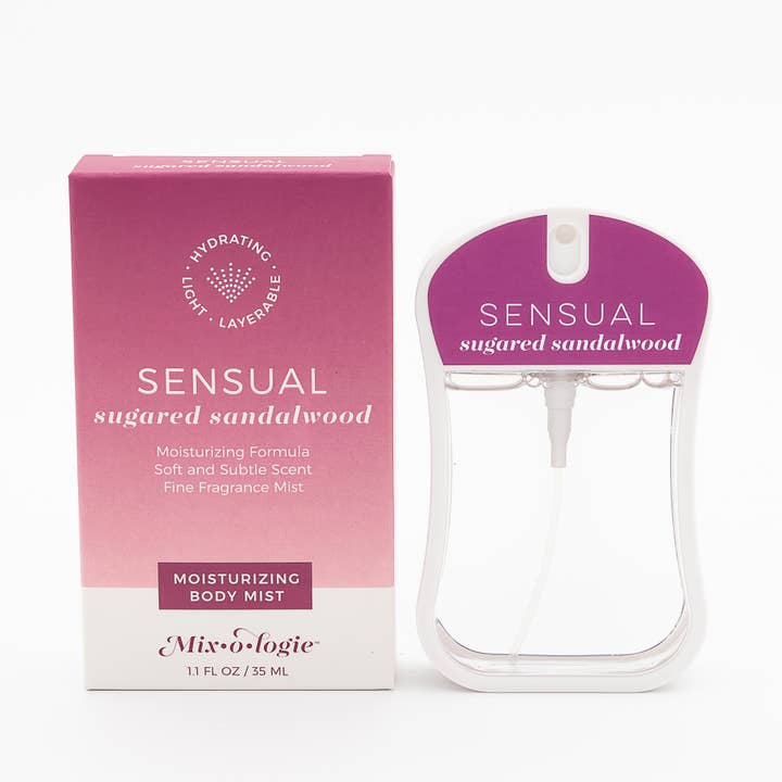 Moisturizing Body Mist, Sensual and its box