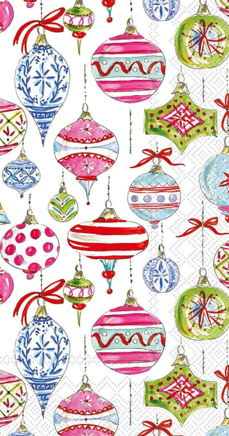  rectangular paper napkin printed with colorful ornament illustrations