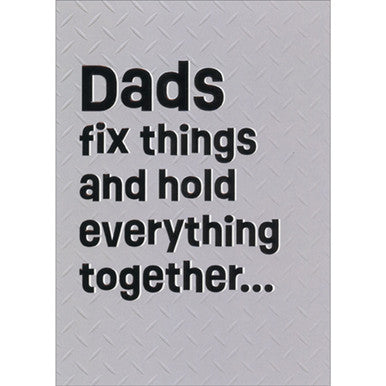 front of card is grey background with black text