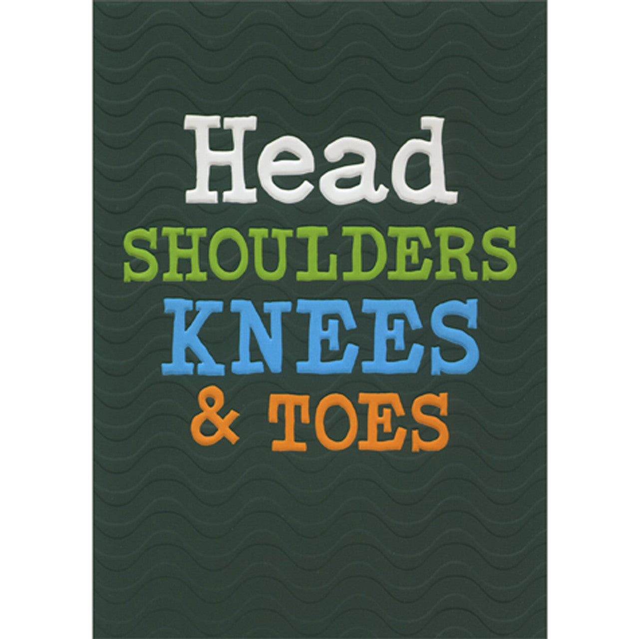 front of card is multi colored text on a black background