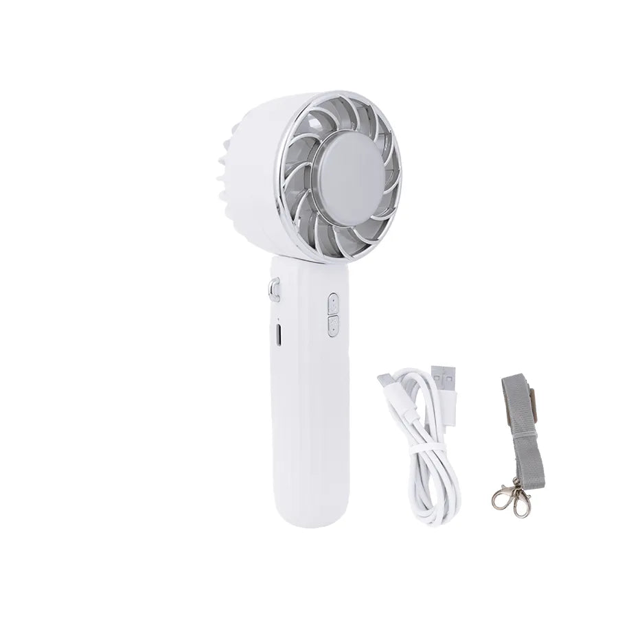 Mini Cooling Touch Fan with charging cord and neck strap