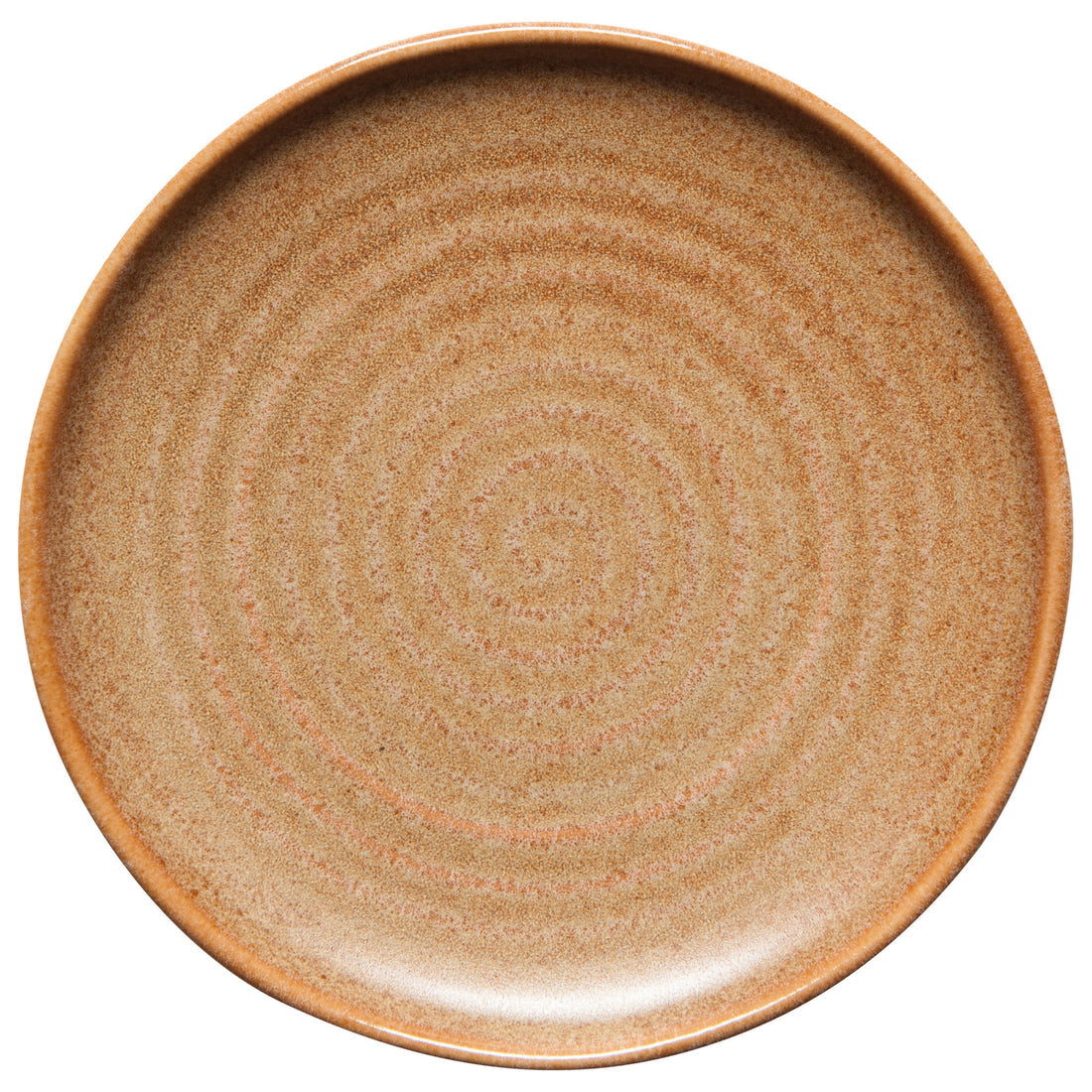 orange ceramic dish with a slight color spiral in the center