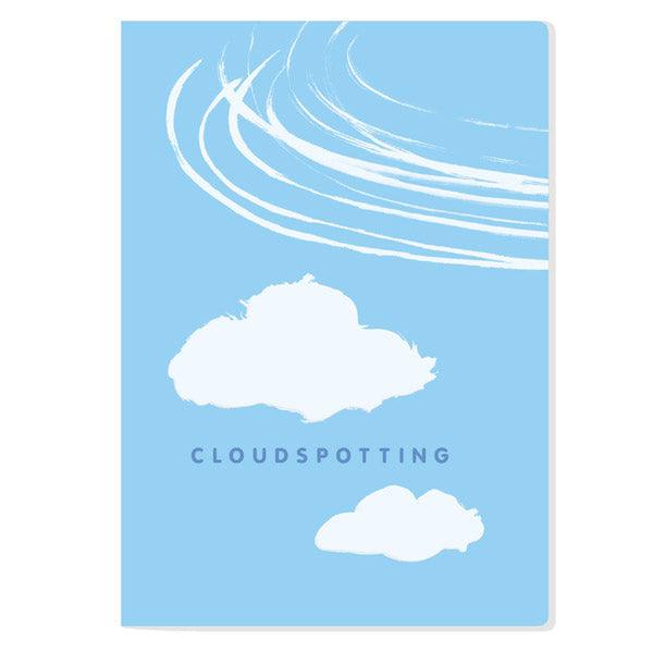 sky blue cover of notebook with cloud images