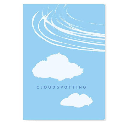 sky blue cover of notebook with cloud images