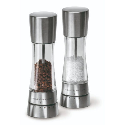 salt and pepper mills on a white background.