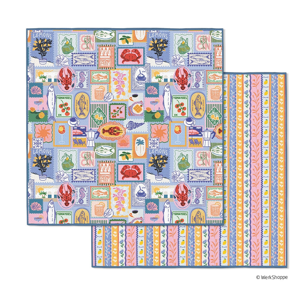 set of the mediterranean summer dish cloth set