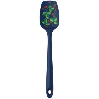 navy silicone spoonula with strawberry spring on it