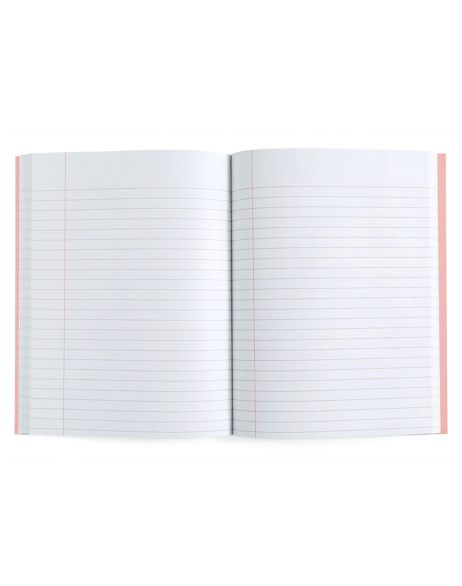 notebook opened to show the lined pages
