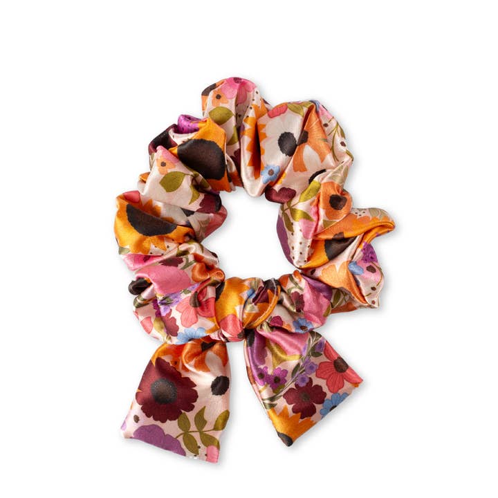 scrunchie with colorful floral design