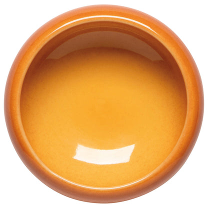round orange-yellow bowl shown on a white background