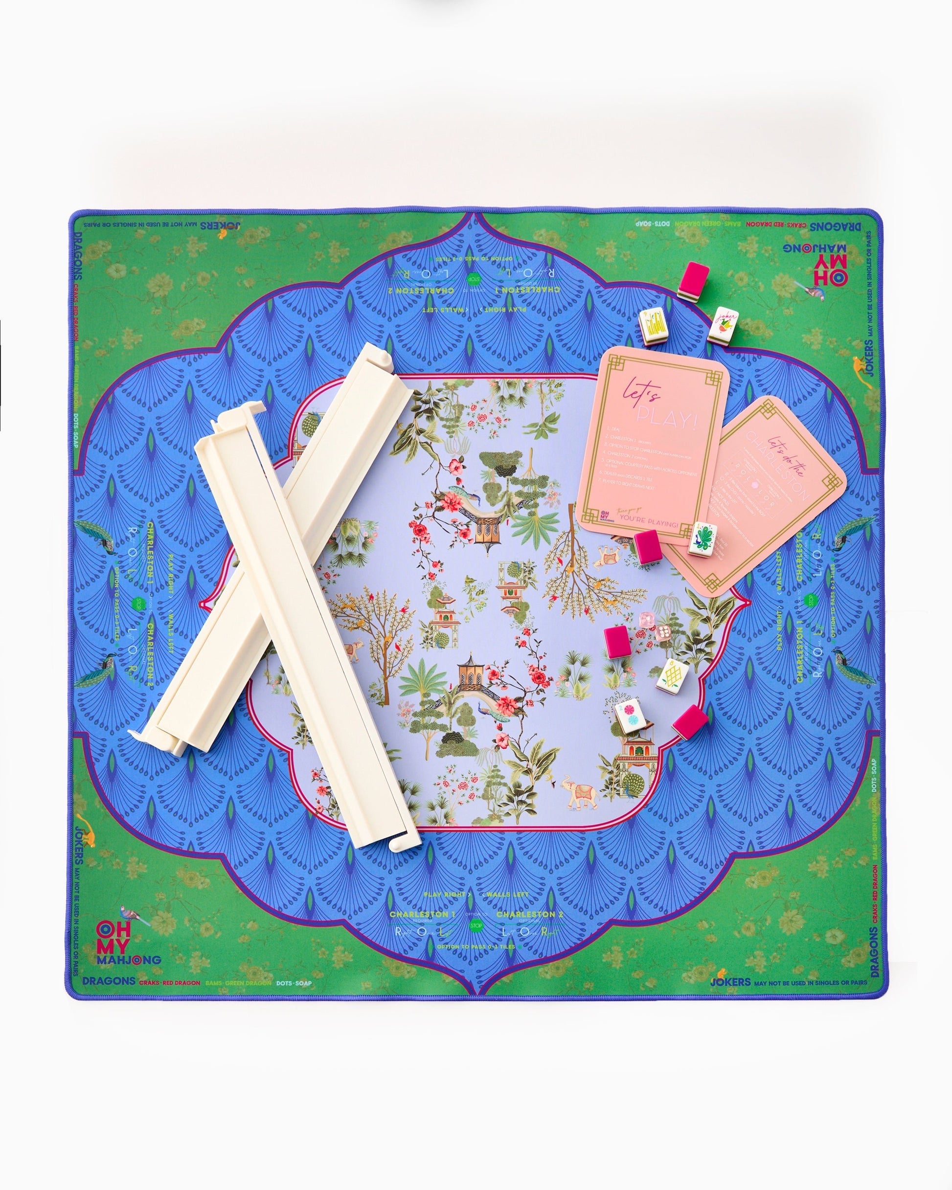 mahjong mat with mahjong tiles on it