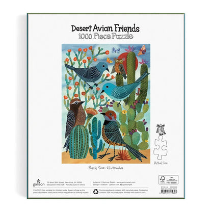 back view of box for desert avian friends puzzle
