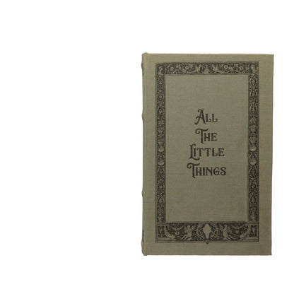 cover of large book box with title 'all the little things' and a scrolling boarder