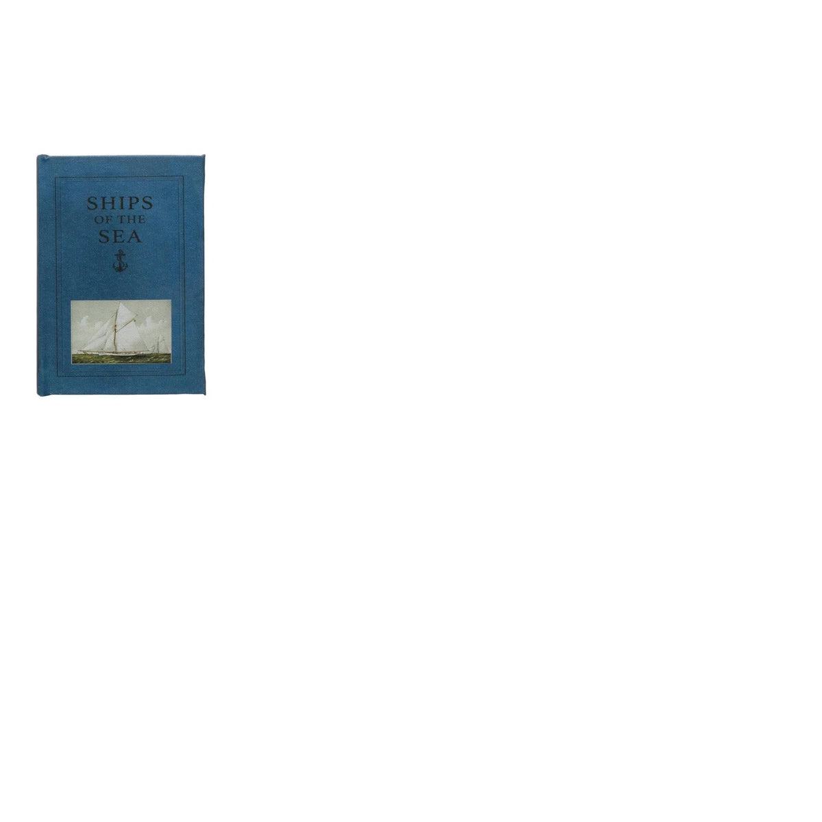blue book box titled 'ships of the sea' with an image of an old sailing ship on it