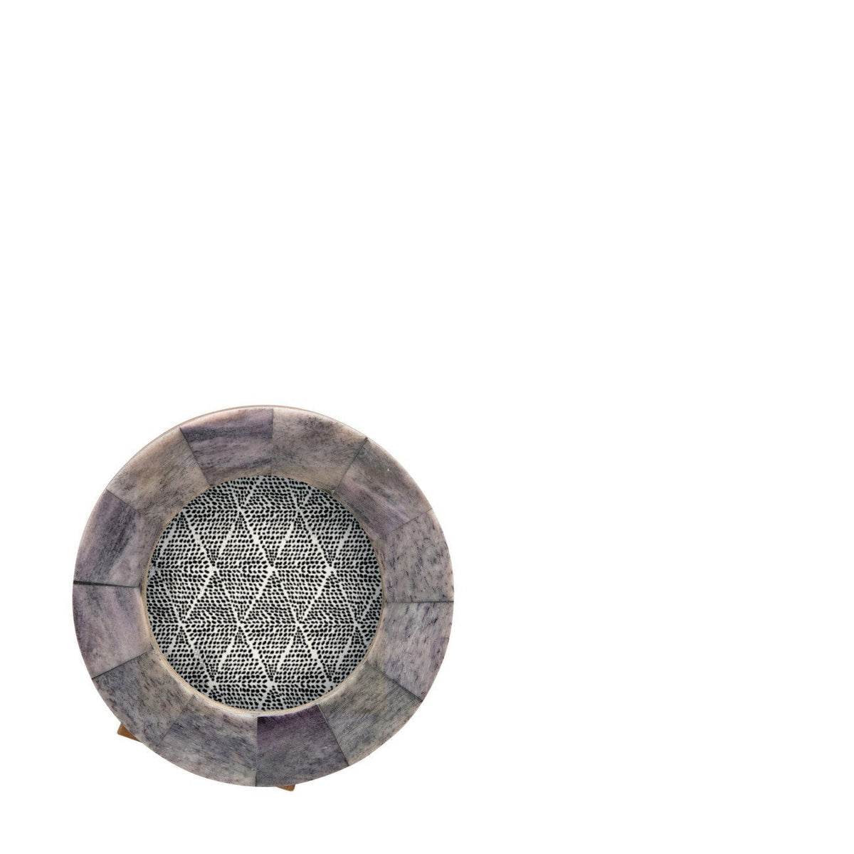 small round grey marble-look frame