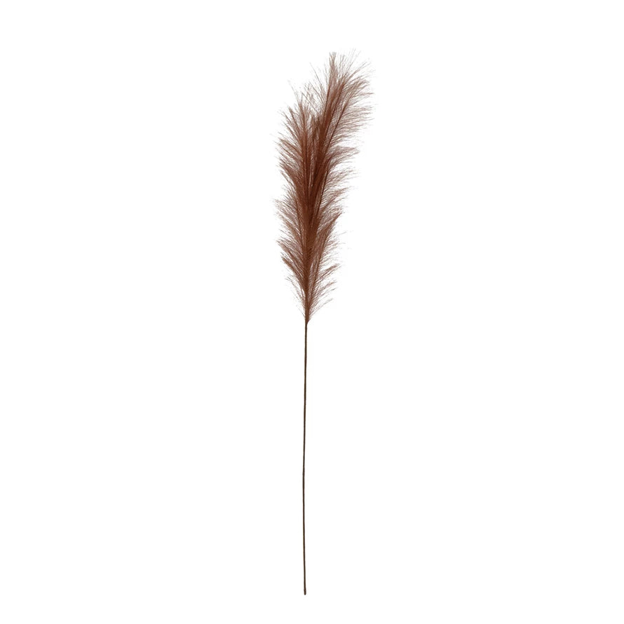 mulberry pampas grass plume on a white background