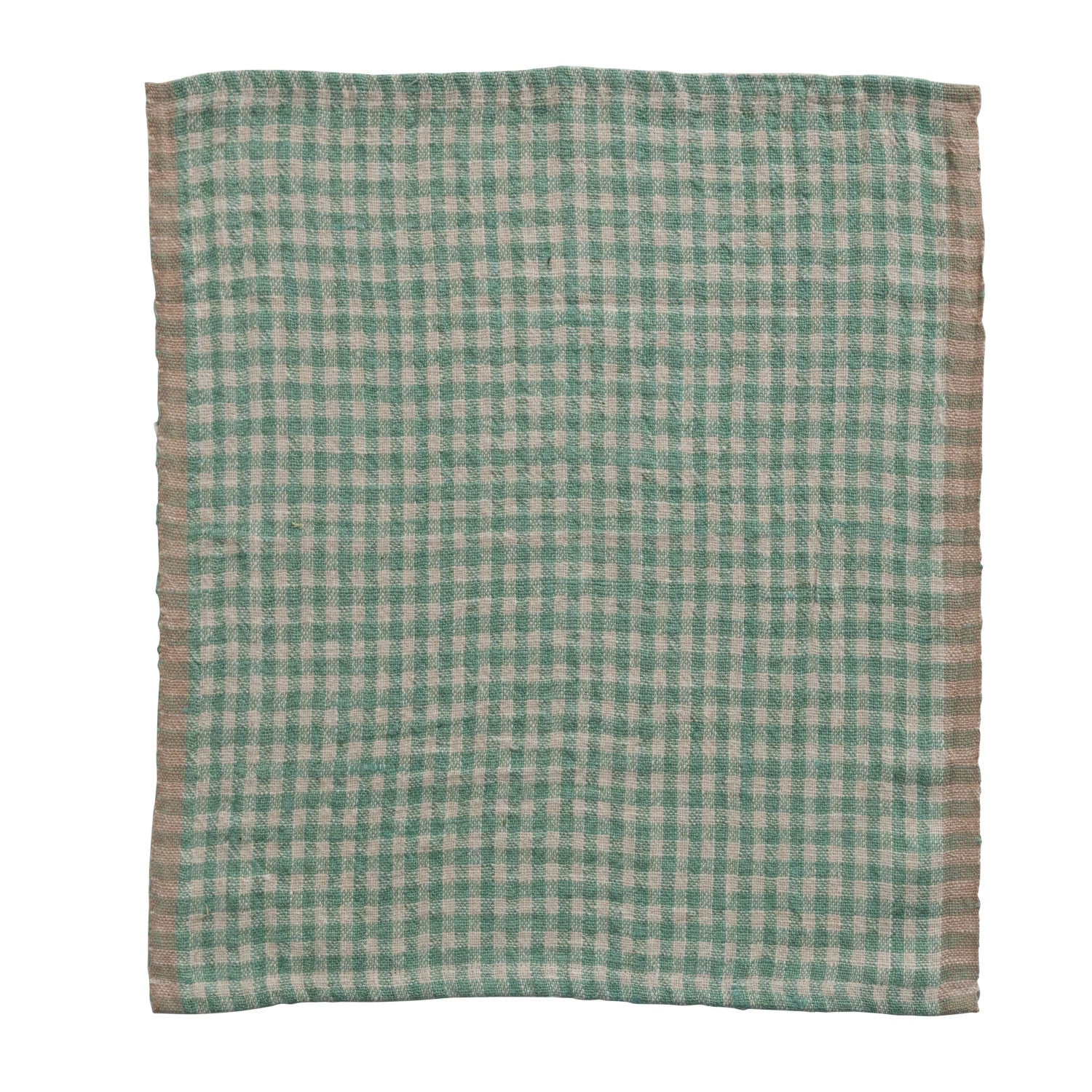 aqua linen napkin laying flat on a white background