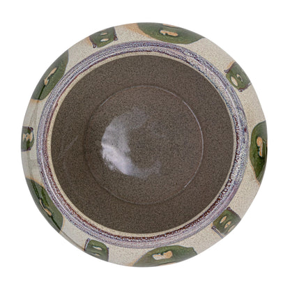 Creative Co-op - Stoneware Planter with Green Design