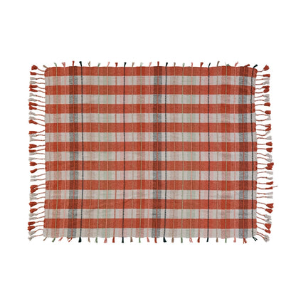 plaid Throw displayed laying flat on a white background