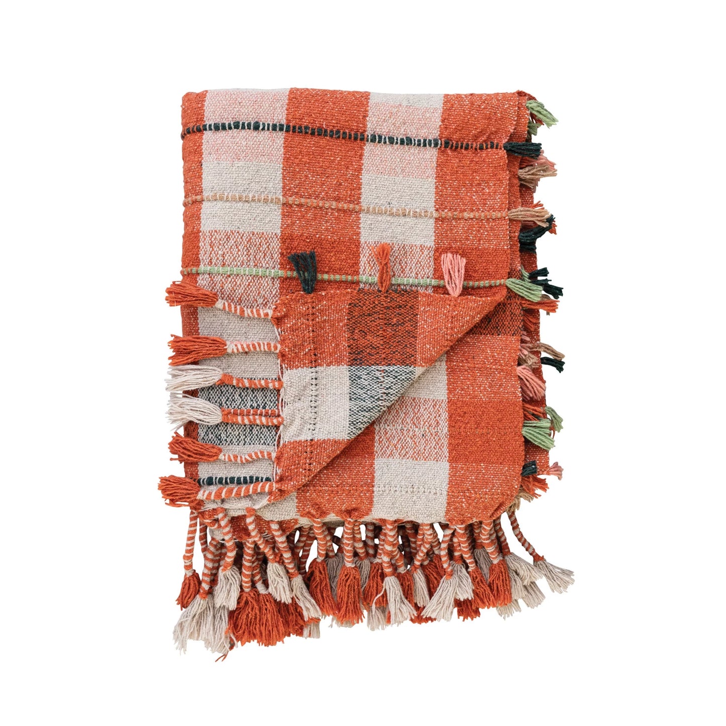 plaid Throw displayed folded on a white background
