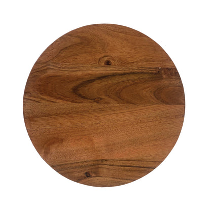 top view of round wood riser.