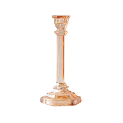 amber glass candle holder on a white background.