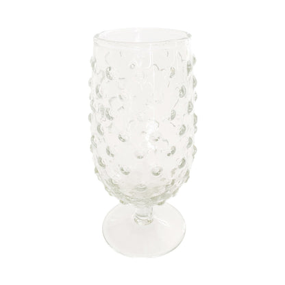 Recycled Glass Hobnail Stemmed Drinking Glass shown on a white background