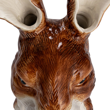 close-up of top view of rabbit vase showing holes for greenery