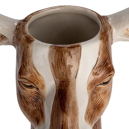top view of goat vase showing opening