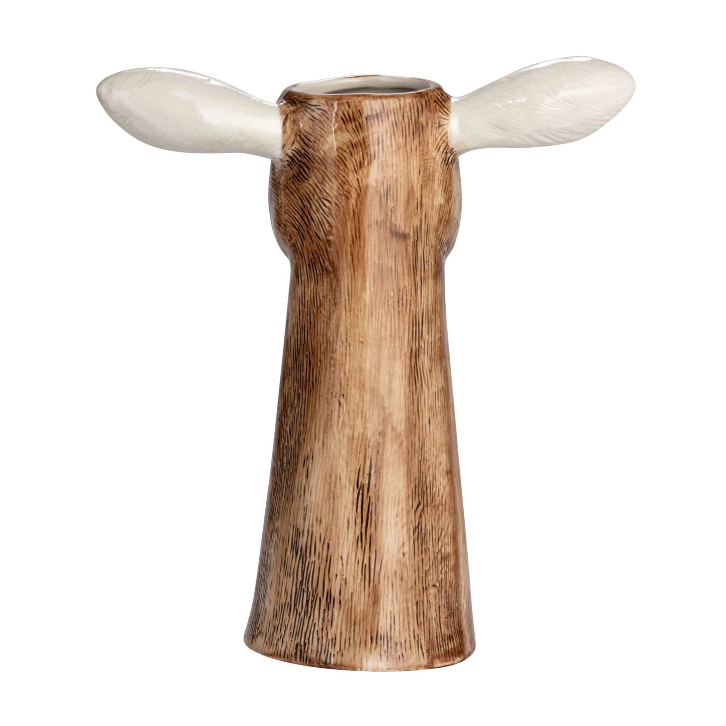 back view of goat vase