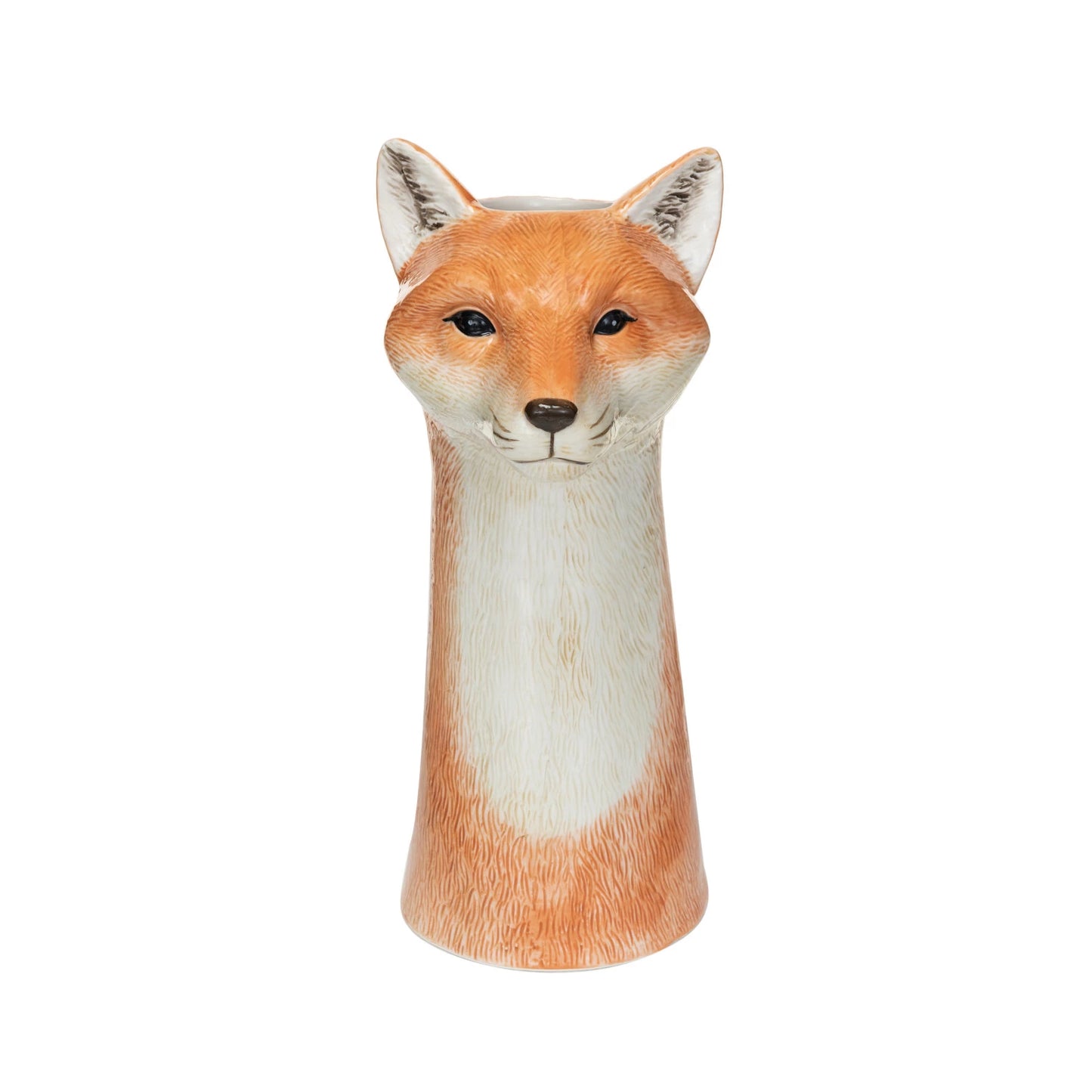 Fox-shaped vase on a white background