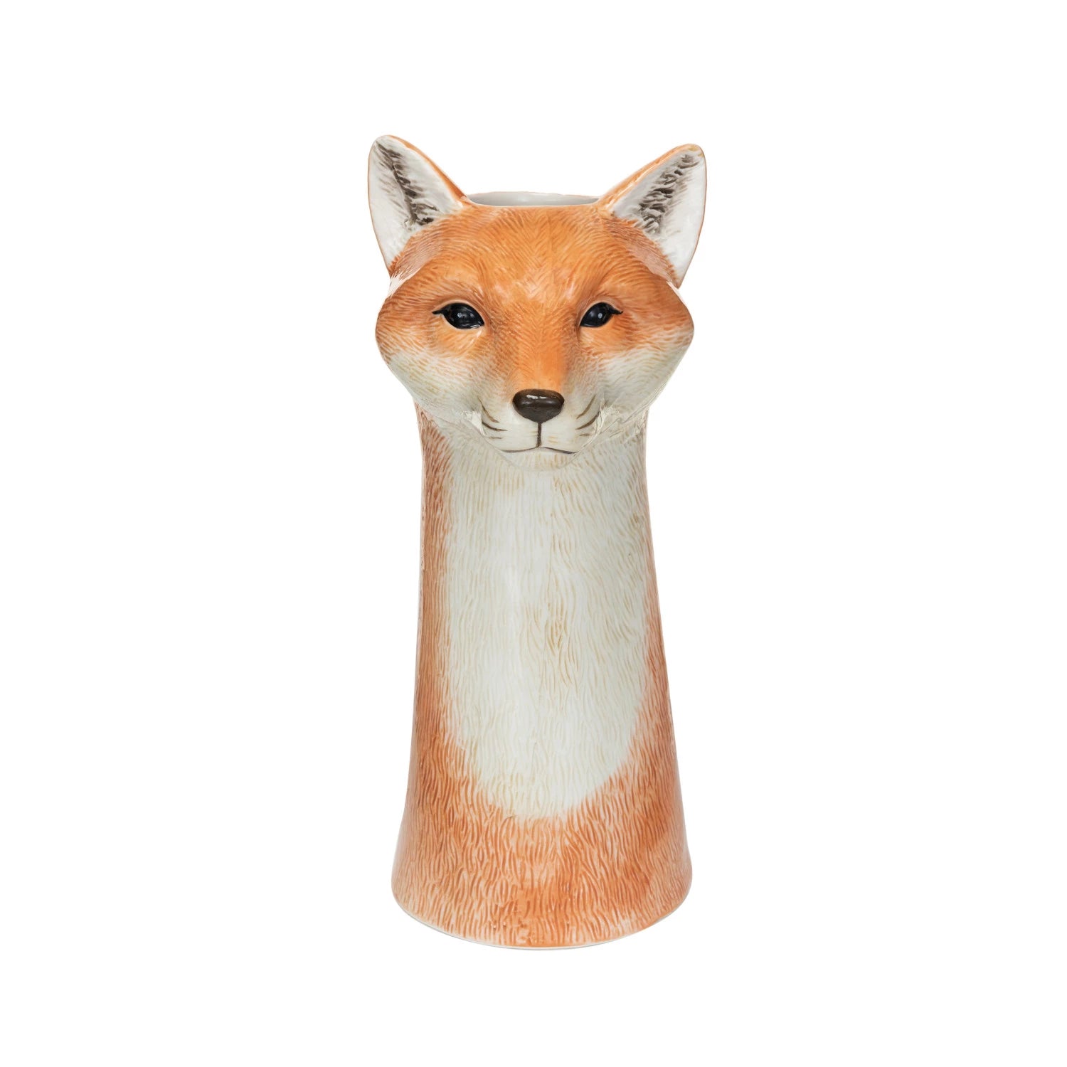 Fox-shaped vase on a white background