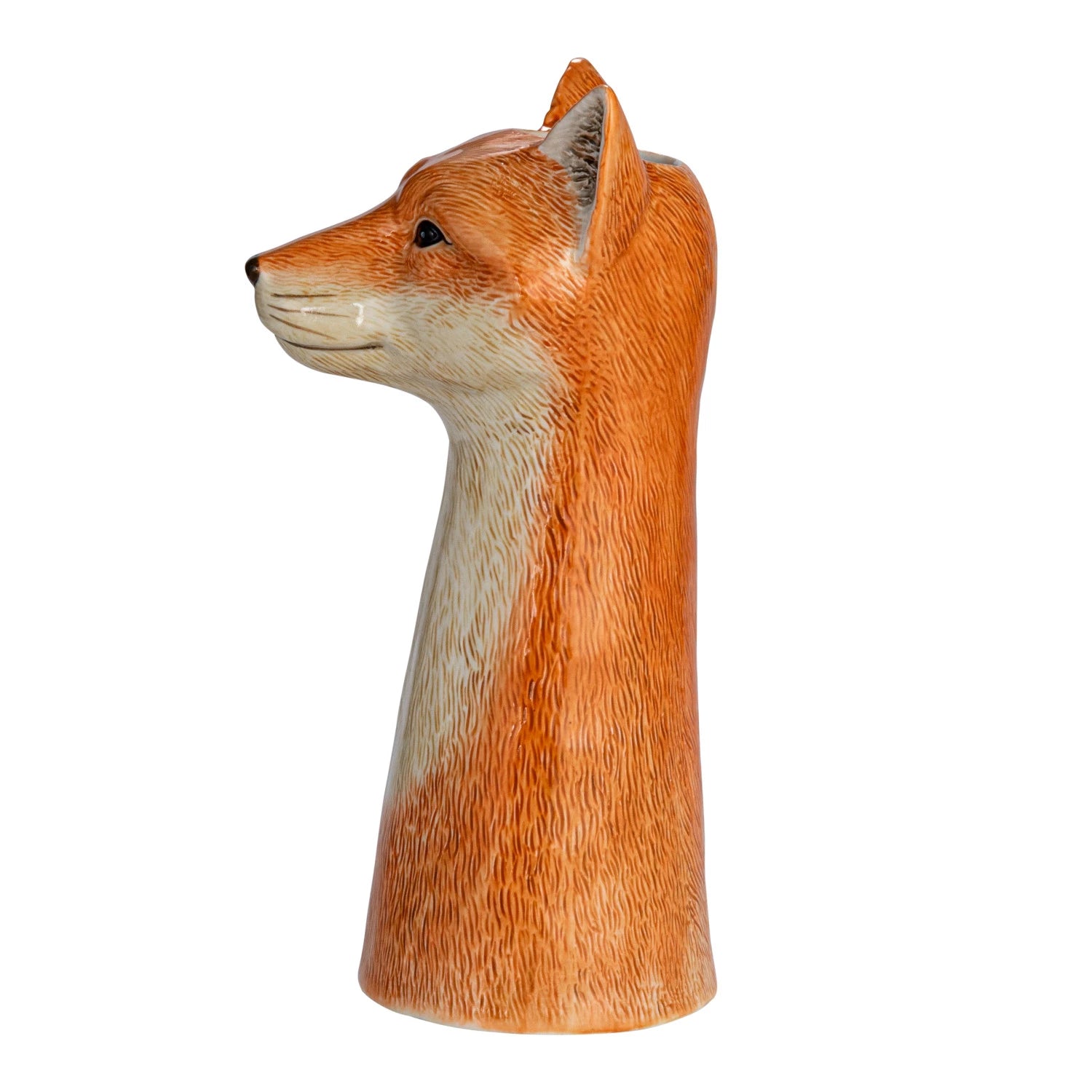 profile of Fox-shaped vase on a white background