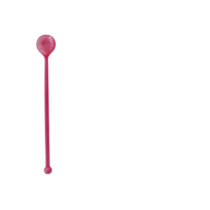 pink long spoon shown on a white background