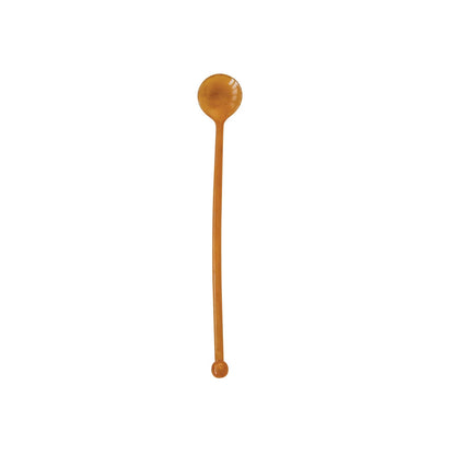 orange long spoon shown on a white background