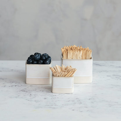 Creative Co-op - Square Stoneware Vessel
