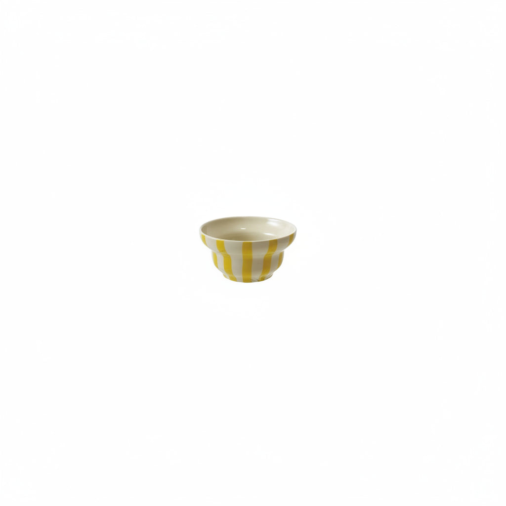 yellow stripe bowl on a white background
