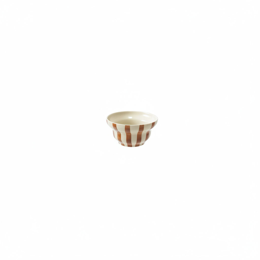 brown stripe bowl on a white background